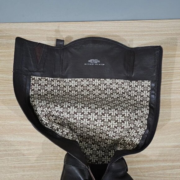 Tory Burch Bristol Knee High Boot Women 5.5 Brown Leather Riding Equestrian Fall - Picture 10 of 15